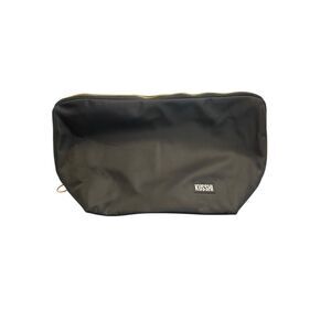 KUSSHI Everyday Makeup Bag Black Nylon Travel Pouch Machine Washable Gold Hardwa